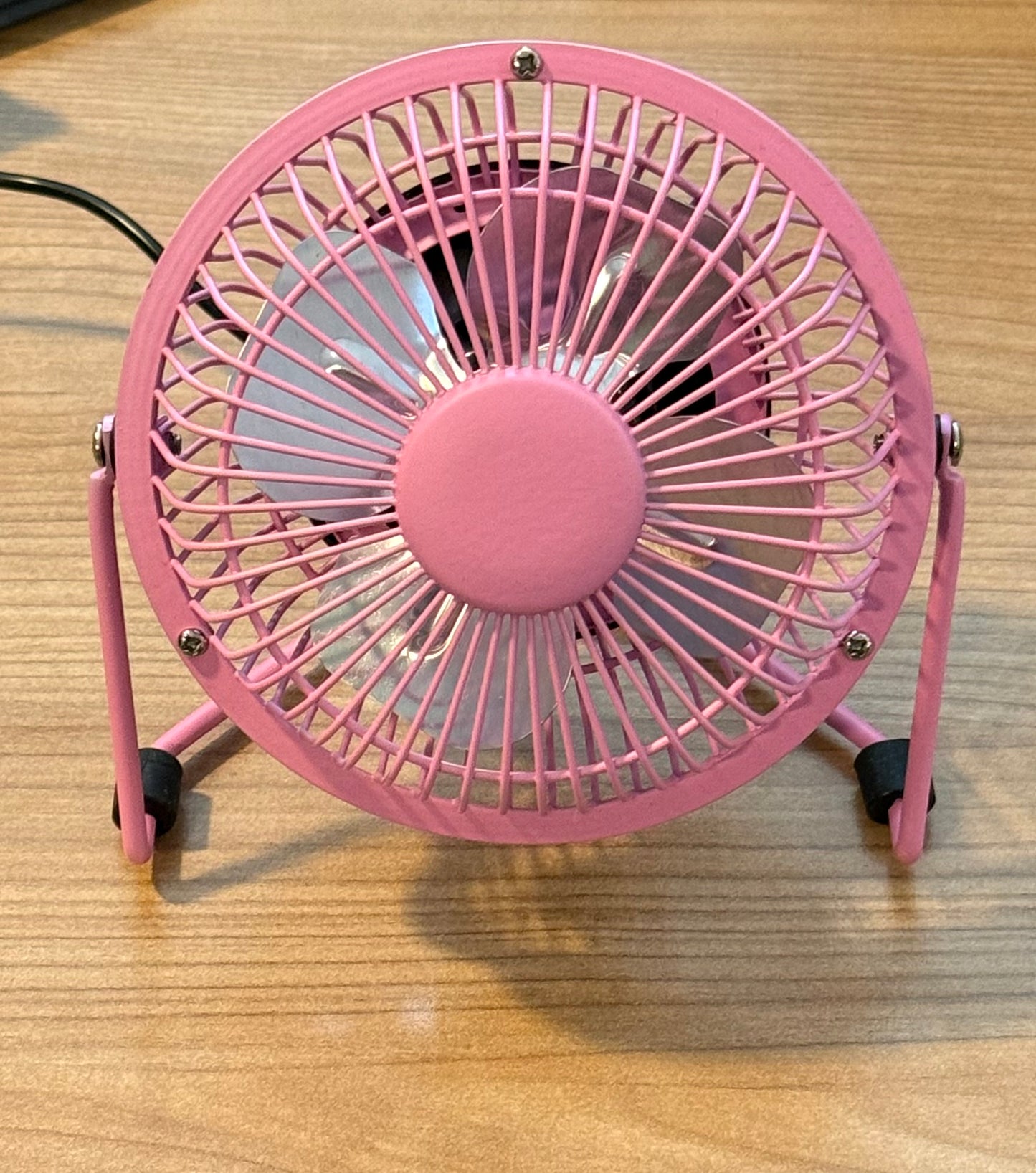 Pink desk fan