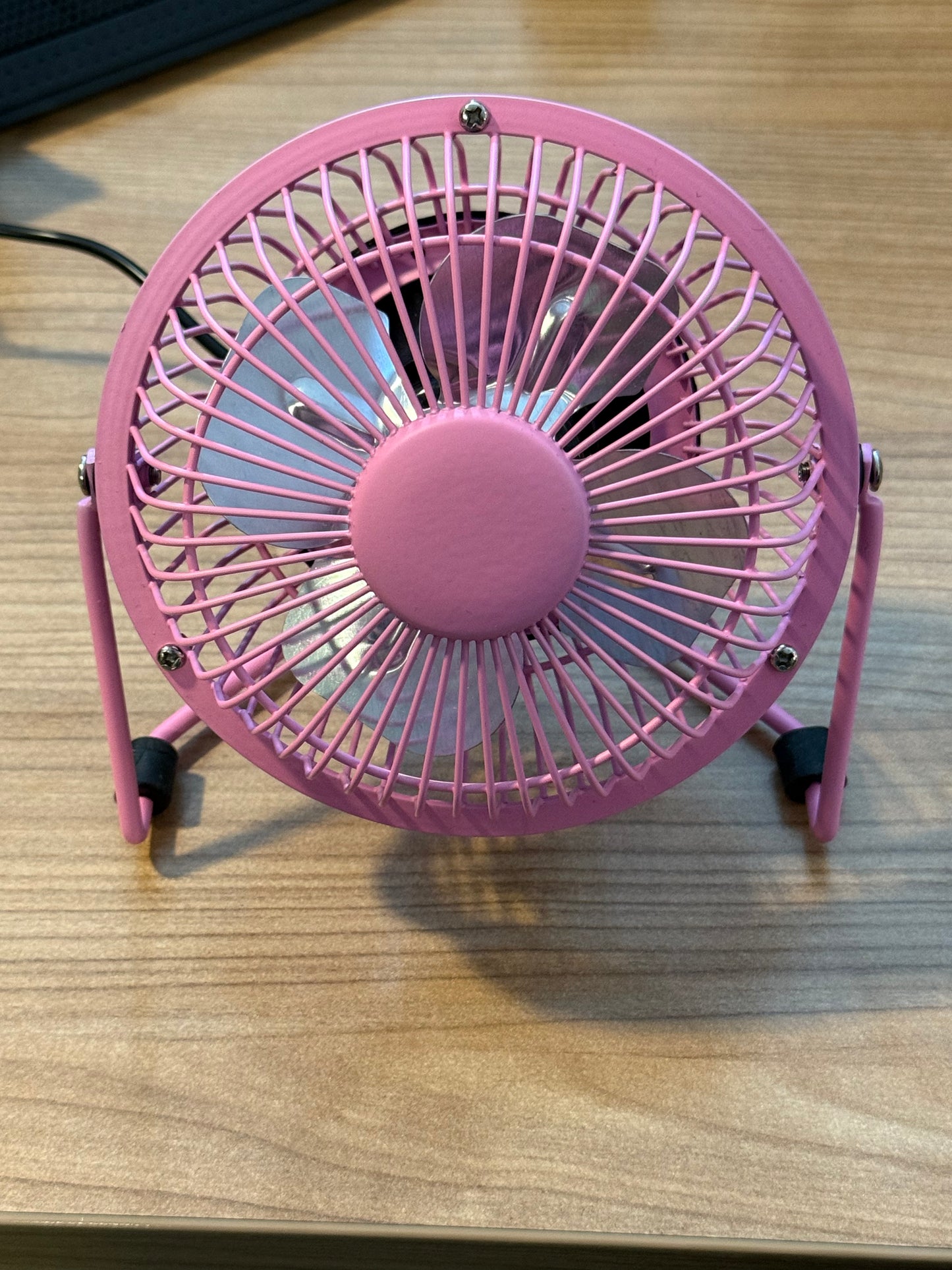Pink desk fan