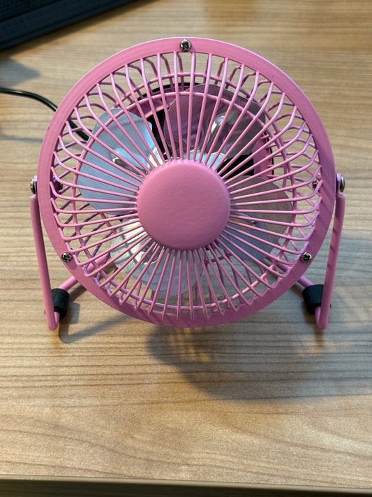 Pink desk fan